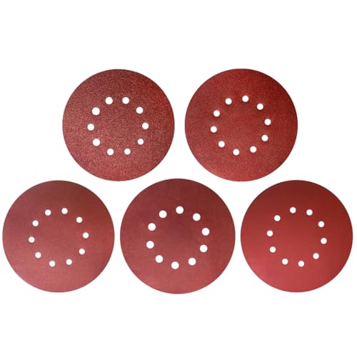 Meccion 225mm Schleifpapier Klett 50 Stück Schleifscheibe Körnung 10 Loch Rund Schleifpapier für Trockenbauschleifer Exzenterschleifer Schleifgiraffe (Mit Körnung 40/80/120/180/240) von MECCION
