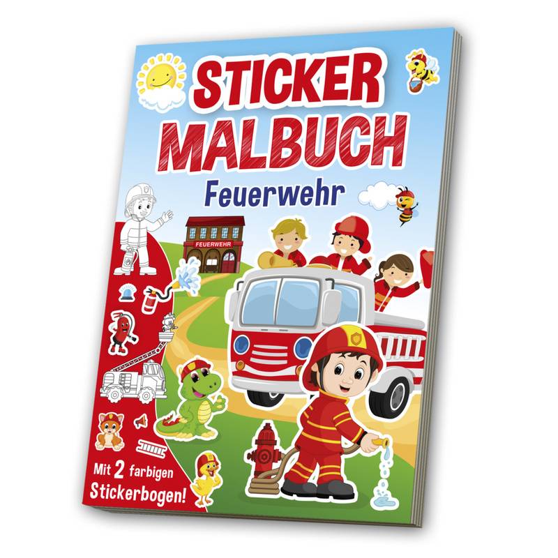 Mal- & Stickerbuch Feuerwehr, Kartoniert (TB) von MEDIA