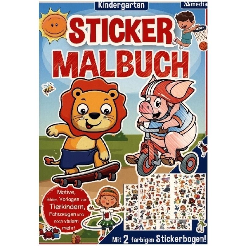 Mal- & Stickerbuch Kindergarten, Kartoniert (TB) von MEDIA