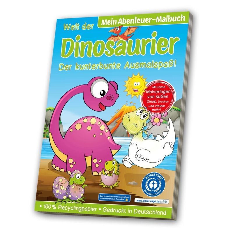 Malbuch Blauer Engel: Dinosaurier, Kartoniert (TB) von MEDIA