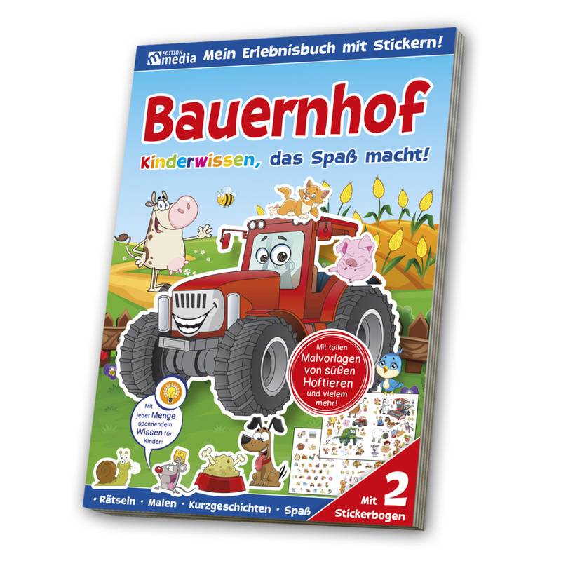Sticker-Übungsbuch - Bauernhof, Natur, Kartoniert (TB) von MEDIA