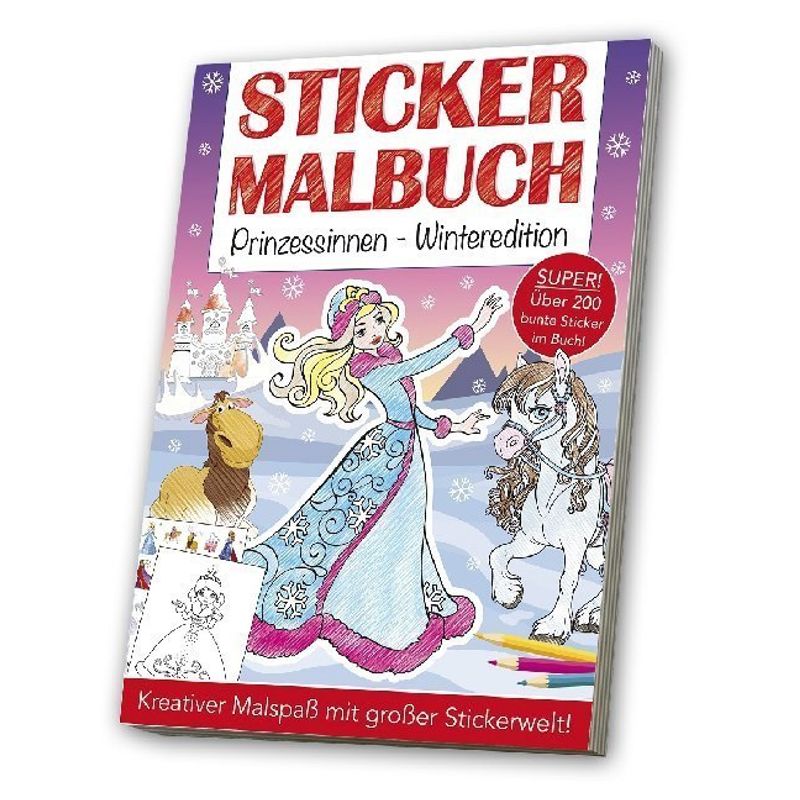 Stickermalbuch Prinzessinnen Winteredition, Kartoniert (TB) von MEDIA