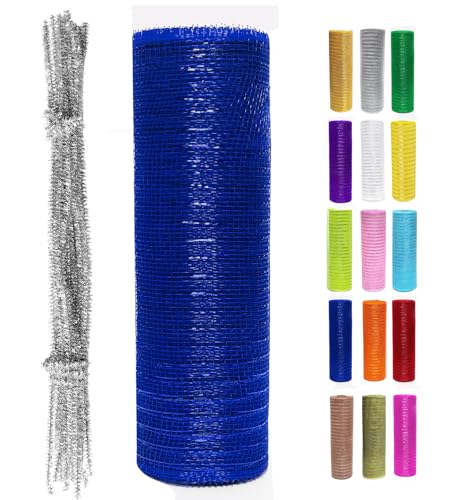 Deko-Mesh-Band in Königsblau, Metallic, 25,4 cm x 9,1 m, für Weihnachtsbaum, Kränze, Girlanden, Urlaubsdekorationen, Glitzerfolie, Geschenkverpackung, Handwerk Deko-Mesh-Band in Königsblau, Metallic, 25,4 cm x 9,1 m, für Weihnachtsbaum, Kränze, Girlanden, Urlaubsdekorationen, Glitzerfolie, Geschenkverpackung, Handwerk von MEDIANER