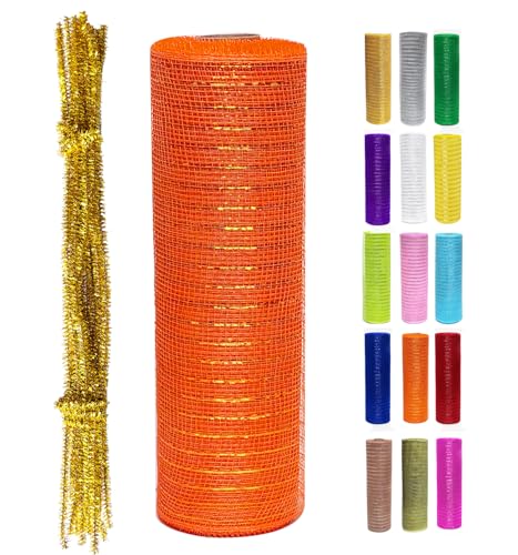 Dekoband, Metallic, 25,4 cm x 9,1 m, für Weihnachtsbaum, Kränze, Girlanden, Urlaubsdekorationen, Glitzerfolie, Geschenkverpackung, Handwerk, Orange, Metallic, 25,4 cm x 9,1 m Dekoband, Metallic, 25,4 cm x 9,1 m, für Weihnachtsbaum, Kränze, Girlanden, Urlaubsdekorationen, Glitzerfolie, Geschenkverpackung, Handwerk, Orange, Metallic, 25,4 cm x 9,1 m von MEDIANER