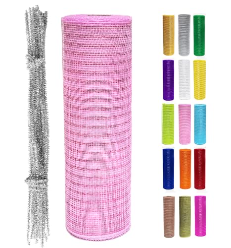 Hellrosa Metallic-Deko-Mesh-Band, Rolle, 25,4 cm x 9,1 m, für Weihnachtsbaum, Kränze, Girlanden, Urlaubsdekorationen, Glitzerfolie, Geschenkverpackung, Handwerk Hellrosa Metallic-Deko-Mesh-Band, Rolle, 25,4 cm x 9,1 m, für Weihnachtsbaum, Kränze, Girlanden, Urlaubsdekorationen, Glitzerfolie, Geschenkverpackung, Handwerk von MEDIANER