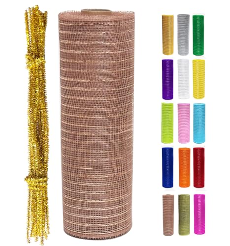 Rotgoldfarbene Metallic-Deko-Mesh-Band, Rolle, 25,4 cm x 9,1 m, für Weihnachtsbaum, Kränze, Girlanden, Urlaubsdekorationen, Glitzerfolie, Geschenkverpackung, Handwerk Rotgoldfarbene Metallic-Deko-Mesh-Band, Rolle, 25,4 cm x 9,1 m, für Weihnachtsbaum, Kränze, Girlanden, Urlaubsdekorationen, Glitzerfolie, Geschenkverpackung, Handwerk von MEDIANER