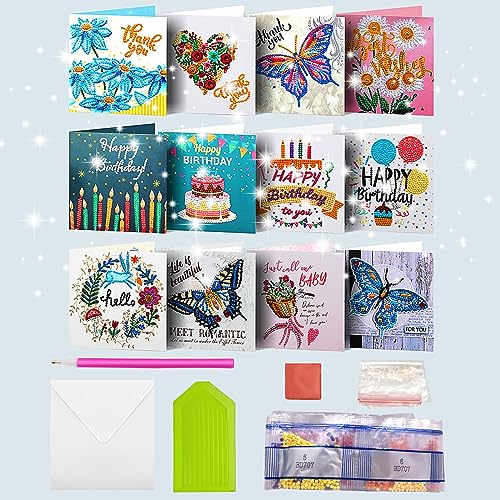 MEDOYOH 12er-Set DIY Diamond Painting Grußkarten mit Umschlag, Diamantmalerei Blanko Kunstkarten für Geburtstag Muttertag Weihnachten Jubiläum Erntedankfest, Geburtstag 03 MEDOYOH 12er-Set DIY Diamond Painting Grußkarten mit Umschlag, Diamantmalerei Blanko Kunstkarten für Geburtstag Muttertag Weihnachten Jubiläum Erntedankfest, Geburtstag 03 von MEDOYOH
