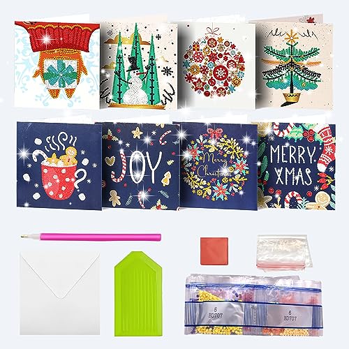 MEDOYOH 8er-Set DIY Diamond Painting Grußkarten mit Umschlag, Diamantmalerei Blanko Kunstkarten für Geburtstag Muttertag Weihnachten Jubiläum Erntedankfest, Weihnachten 02 MEDOYOH 8er-Set DIY Diamond Painting Grußkarten mit Umschlag, Diamantmalerei Blanko Kunstkarten für Geburtstag Muttertag Weihnachten Jubiläum Erntedankfest, Weihnachten 02 von MEDOYOH