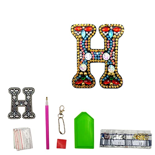 MEDOYOH Buchstaben H DIY Diamant Malerei Schlüsselanhänger, Retro Diamond Painting Schlüsselanhänger Beidseitig Aus Acryl, DIY Kunst Strass Diamant Malerei Kits für Anhänger Tasche Dekor Brosche MEDOYOH Buchstaben H DIY Diamant Malerei Schlüsselanhänger, Retro Diamond Painting Schlüsselanhänger Beidseitig Aus Acryl, DIY Kunst Strass Diamant Malerei Kits für Anhänger Tasche Dekor Brosche von MEDOYOH