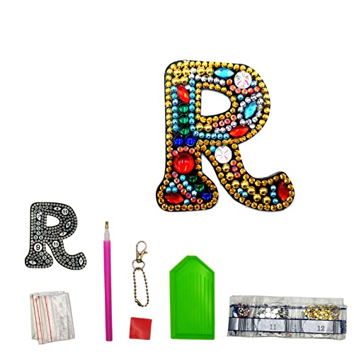 MEDOYOH Buchstaben R DIY Diamant Malerei Schlüsselanhänger, Retro Diamond Painting Schlüsselanhänger Beidseitig Aus Acryl, DIY Kunst Strass Diamant Malerei Kits für Anhänger Tasche Dekor Brosche MEDOYOH Buchstaben R DIY Diamant Malerei Schlüsselanhänger, Retro Diamond Painting Schlüsselanhänger Beidseitig Aus Acryl, DIY Kunst Strass Diamant Malerei Kits für Anhänger Tasche Dekor Brosche von MEDOYOH