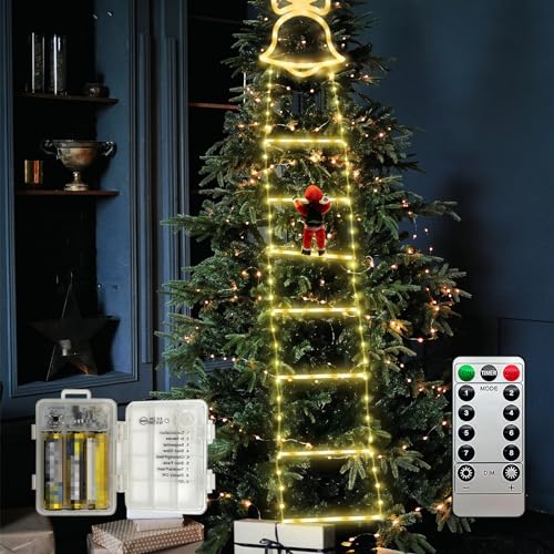 MEDOYOH Warmweiß Licht 2M/79IN 136 LEDS Leiters mit Kletternder Weihnachtsmann, Weihnachtsbeleuchtung Batteriebetrieben für Indoor Outdoor Weihnachtsbaum Balkon Fenster Dekor MEDOYOH Warmweiß Licht 2M/79IN 136 LEDS Leiters mit Kletternder Weihnachtsmann, Weihnachtsbeleuchtung Batteriebetrieben für Indoor Outdoor Weihnachtsbaum Balkon Fenster Dekor von MEDOYOH