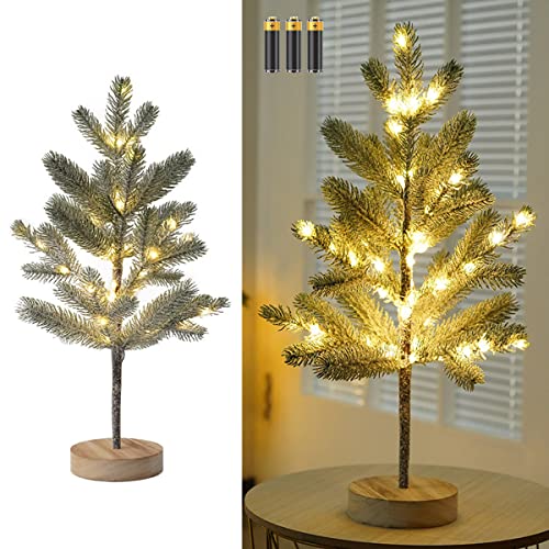 MEDOYOH Weihnachten Deko Baum mit 50LEDS, 50cm/19.68in Höhe Warmweiß LED Baum Licht Innen, AA Batterie für Schlafzimmer Wohnzimmer Home Party Hochzeit Festival Dekor von MEDOYOH
