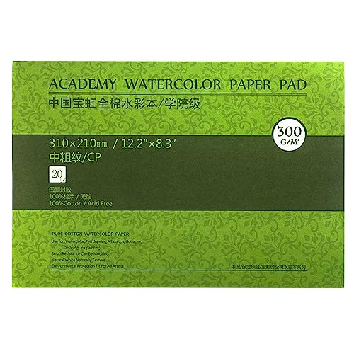 MEEDEN Aquarellpapier Baumwolle: 20 Blatt Watercolor Paper 300g/m² - Halbrau 31 x 21 CM - Säurefrei Aquarellblock Malblock DIN Acrylpapier für Aquarell Gouache Künstler Kinder MEEDEN Aquarellpapier Baumwolle: 20 Blatt Watercolor Paper 300g/m² - Halbrau 31 x 21 CM - Säurefrei Aquarellblock Malblock DIN Acrylpapier für Aquarell Gouache Künstler Kinder von MEEDEN