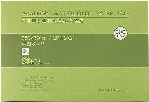 MEEDEN Aquarellpapier Baumwolle: 20 Blatt Watercolor Paper 300g/m² - Halbrau 38 x 26 CM - Säurefrei Aquarellblock Malblock DIN A3 Aquarell Skizzenbuch für Aquarell Gouache Künstler Kinder MEEDEN Aquarellpapier Baumwolle: 20 Blatt Watercolor Paper 300g/m² - Halbrau 38 x 26 CM - Säurefrei Aquarellblock Malblock DIN A3 Aquarell Skizzenbuch für Aquarell Gouache Künstler Kinder von MEEDEN