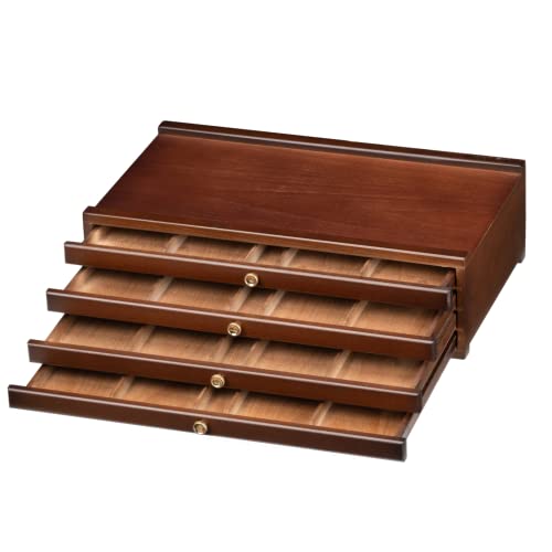 MEEDEN Aufbewahrungsbox für Künstler, 4 Schubladen, tragbar, Buchenholz große Künstler Aufbewahrungsbox Organizer, multifunktionale Holz Werkzeugbox von MEEDEN