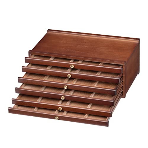 MEEDEN 6 Schublade Holz Art Supply Aufbewahrungsbox, Massive Buchenholz große Künstler Aufbewahrungsbox Organizer, multifunktionale Holz Werkzeugbox mit Schubladen von MEEDEN