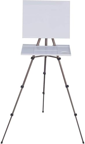 MEEDEN Aquarell Staffelei Groß, Einstellbar 43-165 CM, Atelierstaffelei, Künstler Staffelei, Verstellbare Staffelei, Feldstaffelei aus Aluminium mit Tasche/Palette,Stativ Staffelei für Kuntsmalerei von MEEDEN