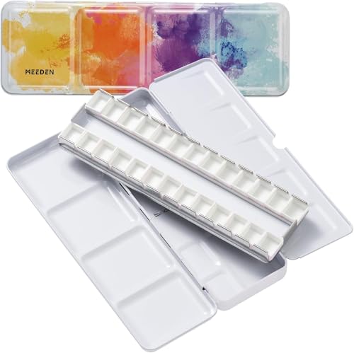 MEEDEN Aquarellkasten Leer: Watercolor Malkasten Reise-Tuschkasten mit 26 Aquarell Napf Leer - tragbare Metallbox Wet Mischpalette für Aquarell Gouache Watercolor Künstler Studenten MEEDEN Aquarellkasten Leer: Watercolor Malkasten Reise-Tuschkasten mit 26 Aquarell Napf Leer - tragbare Metallbox Wet Mischpalette für Aquarell Gouache Watercolor Künstler Studenten von MEEDEN