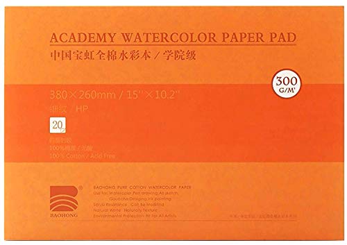 MEEDEN Aquarellpapier Baumwolle: 20 Blatt Watercolor Paper 300g/m² - Glatt 38 x 26 CM - Säurefrei Aquarellblock Malblock DIN A3 Aquarell Skizzenbuch für Aquarell Gouache Künstler Kinder MEEDEN Aquarellpapier Baumwolle: 20 Blatt Watercolor Paper 300g/m² - Glatt 38 x 26 CM - Säurefrei Aquarellblock Malblock DIN A3 Aquarell Skizzenbuch für Aquarell Gouache Künstler Kinder von MEEDEN