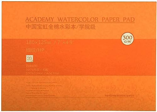 MEEDEN Aquarellpapier Baumwolle: 20 Blatt Watercolor Paper 300g/m² - Glatt 18 x 12,5 CM - Säurefrei Aquarellblock Malblock DIN A6 Acrylpapier Zeichenpapier für Aquarell Gouache Künstler Kinder von MEEDEN