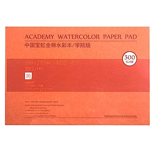 MEEDEN Aquarellpapier Baumwolle: 20 Blatt Watercolor Paper 300g/m² - Glatt 31 x 21 CM - Säurefrei Aquarellblock Malblock DIN Acrylpapier Zeichenpapier für Aquarell Gouache Künstler Kinder MEEDEN Aquarellpapier Baumwolle: 20 Blatt Watercolor Paper 300g/m² - Glatt 31 x 21 CM - Säurefrei Aquarellblock Malblock DIN Acrylpapier Zeichenpapier für Aquarell Gouache Künstler Kinder von MEEDEN