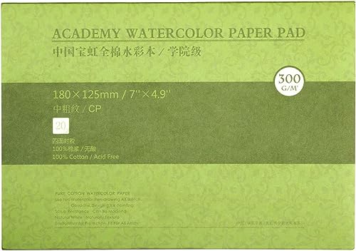 MEEDEN Aquarellpapier Baumwolle: 20 Blatt Watercolor Paper 300g/m² - Halbrau 18 x 12,5 CM - Säurefrei Aquarellblock Malblock DIN A6 Aquarell Skizzenbuch für Aquarell Gouache Künstler Kinder von MEEDEN