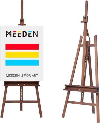 MEEDEN Staffelei Holz Groß 66x226 cm, Verstellbarer Leinwand Ständer aus Deutsche Buchenholz, Klappbare Atelierstaffelei mit Aufbewahungstablett, Holzstaffelei Malstaffelei für Leinwände bis 122cm MEEDEN Staffelei Holz Groß 66x226 cm, Verstellbarer Leinwand Ständer aus Deutsche Buchenholz, Klappbare Atelierstaffelei mit Aufbewahungstablett, Holzstaffelei Malstaffelei für Leinwände bis 122cm von MEEDEN