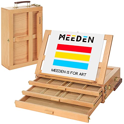 MEEDEN Große verstellbare Künstler-Tischstaffelei mit 3 Schubladen für Künstler, Kunststudenten und Anfänger von MEEDEN