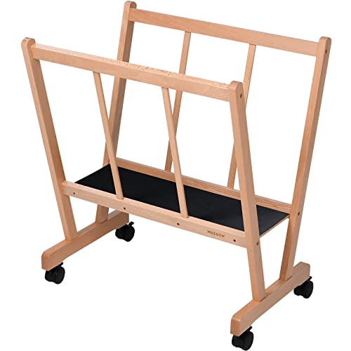 MEEDEN Holzdruckregal, Künstler Aufbewahrungs- und Ausstellungsregal, Kunsttrockenregal mit Rollen, Aufbewahrung für Leinwand, Drucke, Tafeln, Poster, hält Kunstwerke bis zu 119,4cm, Natur MEEDEN Holzdruckregal, Künstler Aufbewahrungs- und Ausstellungsregal, Kunsttrockenregal mit Rollen, Aufbewahrung für Leinwand, Drucke, Tafeln, Poster, hält Kunstwerke bis zu 119,4cm, Natur von MEEDEN