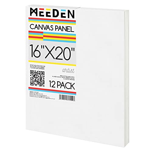 MEEDEN Leinwandplatten zum Malen, 40.6 x 50.8 cm Leinwandplatten, 12 Stück, quadratische leereLeinwände,100% Baumwolle,12.3ozmitGesso-Grundierung,Künstlerbedarf für Acryl-Gouache MEEDEN Leinwandplatten zum Malen, 40.6 x 50.8 cm Leinwandplatten, 12 Stück, quadratische leereLeinwände,100% Baumwolle,12.3ozmitGesso-Grundierung,Künstlerbedarf für Acryl-Gouache von MEEDEN