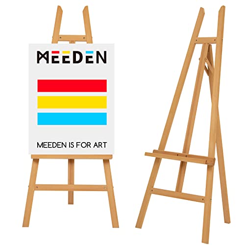 MEEDEN Malstaffelei aus Buche, stabile Holzstaffelei mit verstellbarem Tablett, verstellbarer Winkel, Präsentationsstaffelei für Hochzeit, Poster von MEEDEN