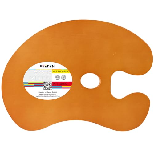 MEEDEN Mischpalette aus Holz, Honig-farbige Platte für Ölgemälde Acryl, Künstler Palette mit ergonomischen großen Daumenloch MEEDEN Mischpalette aus Holz, Honig-farbige Platte für Ölgemälde Acryl, Künstler Palette mit ergonomischen großen Daumenloch von MEEDEN