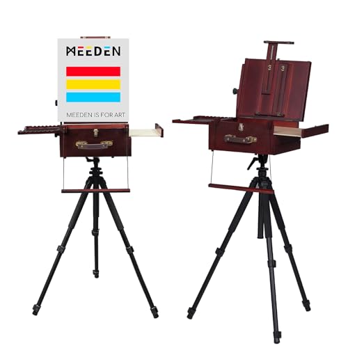 MEEDEN Plein Air Staffelei: Französische-staffelei mit Aluminium Reisestativ und Nylon Tragetasche, Tragbare Tischplatte zum Malen, Outdoor Staffelei – Walnuss MEEDEN Plein Air Staffelei: Französische-staffelei mit Aluminium Reisestativ und Nylon Tragetasche, Tragbare Tischplatte zum Malen, Outdoor Staffelei – Walnuss von MEEDEN