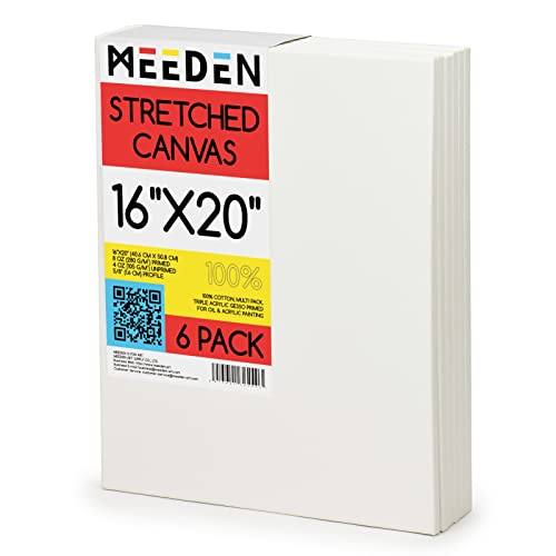 MEEDEN Keilrahmen Leinwand 40 × 50 6er set, Leinwand zum Bemalen Groß 100% Baumwolle, Künstlerbedarf für Malerei, Leinwände für Künstler, Hobbymaler & Anfänger von MEEDEN
