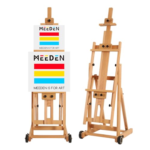 MEEDEN Staffelei aus Holz, Groß Studio Staffelei, Verstellbare Staffelei Vielseitige aus Buchenholz, Malstaffelei Ständer, Beweglich und Neigbar, Flach Erhältlich, Hält Leinwand bis 196 cm MEEDEN Staffelei aus Holz, Groß Studio Staffelei, Verstellbare Staffelei Vielseitige aus Buchenholz, Malstaffelei Ständer, Beweglich und Neigbar, Flach Erhältlich, Hält Leinwand bis 196 cm von MEEDEN