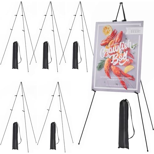 MEEDEN Staffelei-Set, 63" Kunst-Display-Staffeleien, Tragbare Klappstaffelei mit Tasche, Perfekt für Leinwände, Hochzeitsschilder, Präsentationen und Poster, 6er-Pack MEEDEN Staffelei-Set, 63" Kunst-Display-Staffeleien, Tragbare Klappstaffelei mit Tasche, Perfekt für Leinwände, Hochzeitsschilder, Präsentationen und Poster, 6er-Pack von MEEDEN