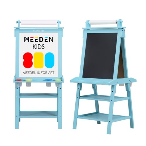 MEEDEN Staffelei Für Kinder, Künstlerstaffelei, Kinderstaffelei, Staffelei Aus Massivem Kiefernholz Für Kinder, Zeichentafel Für Kleinkinder, Kreidetafel Und Magnetisches Whiteboard Für Kinder - Blau MEEDEN Staffelei Für Kinder, Künstlerstaffelei, Kinderstaffelei, Staffelei Aus Massivem Kiefernholz Für Kinder, Zeichentafel Für Kleinkinder, Kreidetafel Und Magnetisches Whiteboard Für Kinder - Blau von MEEDEN