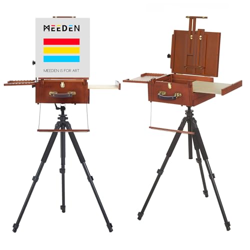 MEEDEN Plein Air Staffelei, Französische Staffelei, Tragbare Tischstaffelei für die Außenmalerei, Pochade-Box mit Reisestativ, Reisestaffelei zum Malen MEEDEN Plein Air Staffelei, Französische Staffelei, Tragbare Tischstaffelei für die Außenmalerei, Pochade-Box mit Reisestativ, Reisestaffelei zum Malen von MEEDEN