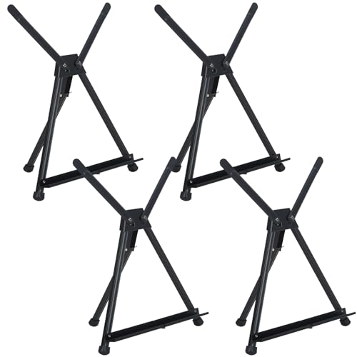 MEEDEN Tischstaffelei, Metall-Staffelei zum Malen und Ausstellen, Aluminium, Zusammenklappbar, Tragbar, Stativständer für Leinwand, Gemälde, Fotos, Bücher, Schilder, 4 Stück von MEEDEN