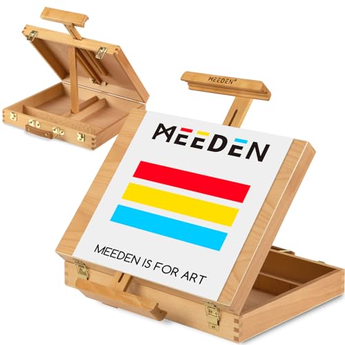 MEEDEN Tischstaffelei Kunst Skizzenkasten aus massivem Buchenholz, Speicherorganisator von Künstlerbedarf, Farben, Kunststaffelei für Künstler, Anfänger, Malen, Zeichnen, hält Leinwand bis zu 72cm MEEDEN Tischstaffelei Kunst Skizzenkasten aus massivem Buchenholz, Speicherorganisator von Künstlerbedarf, Farben, Kunststaffelei für Künstler, Anfänger, Malen, Zeichnen, hält Leinwand bis zu 72cm von MEEDEN
