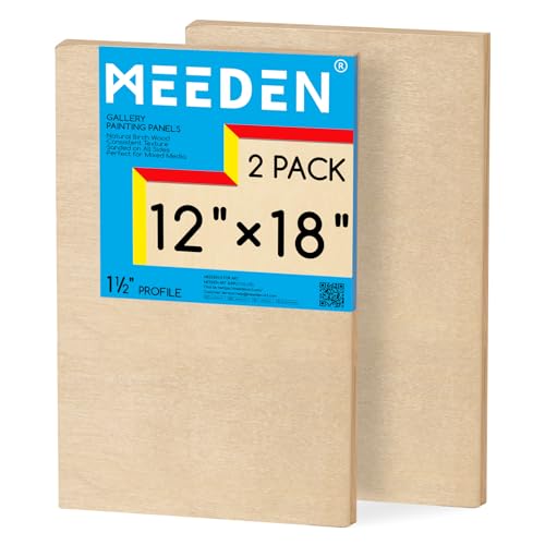 MEEDEN Unlackierte Holz-Leinwandtafel: 3,8 cm tief, 30,5 x 45,7 cm, Holz-Leinwand, 2 Stück – Blanko-Holz-Kunsttafel zum Malen MEEDEN Unlackierte Holz-Leinwandtafel: 3,8 cm tief, 30,5 x 45,7 cm, Holz-Leinwand, 2 Stück – Blanko-Holz-Kunsttafel zum Malen von MEEDEN