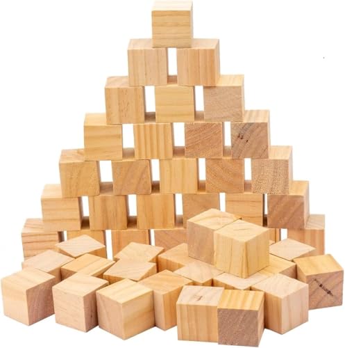 30Pack Holzwürfel 3x3x3cm Kleine Holzwürfel Blanko zum Basteln - Natürliche Bastelwürfel aus Kiefernholz Holzblöcke - Perfekt für DIY Basteln, Malen, Modellbau, Dekoration & Kreative Projekte von MEESOGA