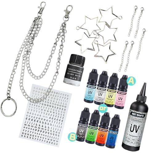 MEETCRAFTS DIY Sternförmiger Taschenanhänger aus UV-Harz für Kpop Itabag Kettendekoration (Farbe A) von MEETCRAFTS