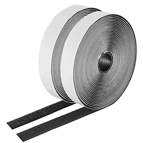 Klettband Selbstklebend Extra Stark 25m, Klebeband Doppelseitig Vorhang Klettverschluss Set Haken und Flausch Klett Klebepunkte, für Mobile Klimaanlage Fensterabdichtung. - Schwarz 1.6cm Breit Klettband Selbstklebend Extra Stark 25m, Klebeband Doppelseitig Vorhang Klettverschluss Set Haken und Flausch Klett Klebepunkte, für Mobile Klimaanlage Fensterabdichtung. - Schwarz 1.6cm Breit von MEEYI