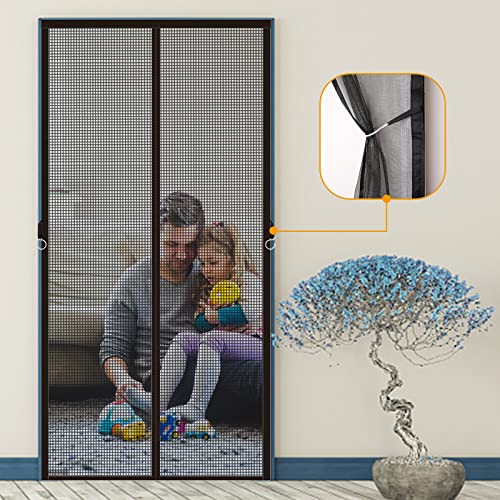 Magnetvorhang Balkontür 115x225cm, Fliegengitter Mit Magnetverschluss Volle GrößE Fliegenvorhang Magnet Balkontür Ohne Bohren Ideal für Terrassentüren Dachfenster, Schwarz Magnetvorhang Balkontür 115x225cm, Fliegengitter Mit Magnetverschluss Volle GrößE Fliegenvorhang Magnet Balkontür Ohne Bohren Ideal für Terrassentüren Dachfenster, Schwarz von MEEYI
