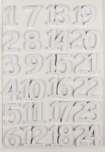 MegaCrea DIY Aufkleber Zahlen Filz weiß 3 cm x 24 Stk. MegaCrea DIY Aufkleber Zahlen Filz weiß 3 cm x 24 Stk. von MÉGACRÉA