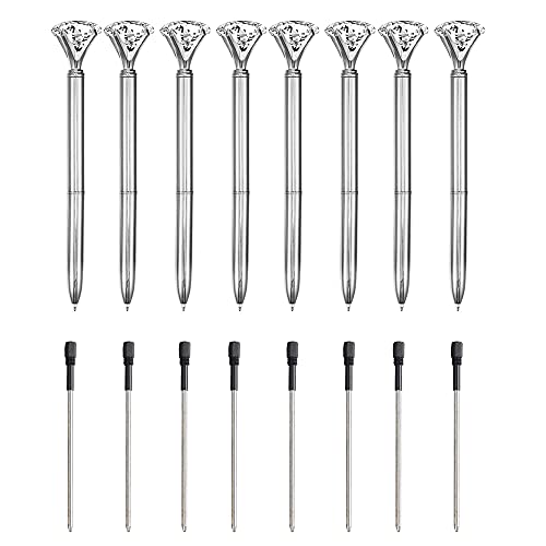 MEGAUK 8 Pcs Große Kristall Diamant Kugelschreiber, Metall Kugelschreiber für Schule Uni Büro Hochzeit - Schreibfarbe Schwarz MEGAUK 8 Pcs Große Kristall Diamant Kugelschreiber, Metall Kugelschreiber für Schule Uni Büro Hochzeit - Schreibfarbe Schwarz von MEGAUK