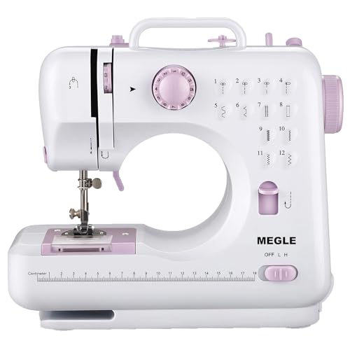 Nähmaschine mit Fußpedal, Small Nähmaschine für Anfänger und Kinder, 12 eingebauten Stichens, 5-Sprachen-Handbuch, MEGLE FHSM-505 Nähmaschine mit Fußpedal, Small Nähmaschine für Anfänger und Kinder, 12 eingebauten Stichens, 5-Sprachen-Handbuch, MEGLE FHSM-505 von MEGLE