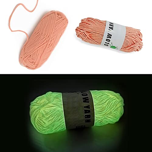 2 Rollen Leuchtgarn Polyester Glow in the Dark Garn, Leuchtendes Garn 2mm für Handstricken Kunst DIY Handwerk 100 Meter (Orange) von MEHMM