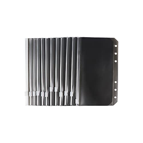12 x A6 schwarze PVC-Ordnertaschen mit Reißverschluss, lose Blätter, 6 Ringe, PVC-Reißverschluss, Organizer für tägliche Geldumschläge, Budgeting-Ordner, wasserdichte Dokumententasche (A6) 12 x A6 schwarze PVC-Ordnertaschen mit Reißverschluss, lose Blätter, 6 Ringe, PVC-Reißverschluss, Organizer für tägliche Geldumschläge, Budgeting-Ordner, wasserdichte Dokumententasche (A6) von MEI YI TIAN